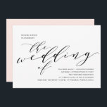 Simple Romance Calligraphy Wedding Invitation<br><div class="desc">Gorgeous,  on-trend romantic calligraphy invitations featuring hand lettering and simple script typography.  Lovely typography and all black text makes this design truly stand out.  These simple romance invitations are modern and classy with a chic,  yet traditional,  touch.</div>