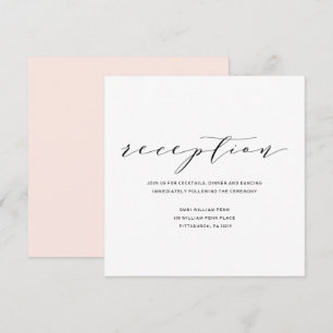 Simple Romance Calligraphy Wedding Reception Card