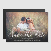 Simple Romance Elegant Photo Save the Date | White