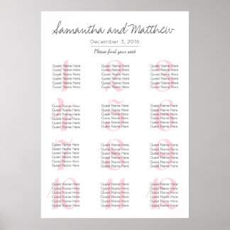 Simple Romantic Blush Wedding | Seating Chart