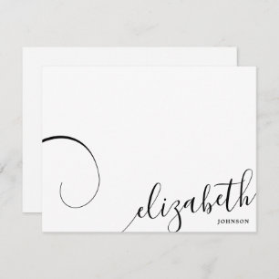 Simple Romantic Calligraphy Black and White Card