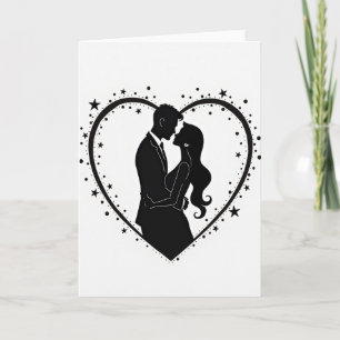Simple Romantic Couple Silhouette Card