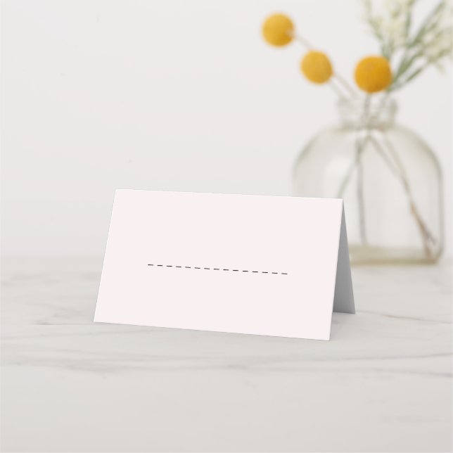 Simple Romantic Pale Blush Classic Place Card  (Front)