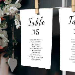 simple romantic script wedding seating charts