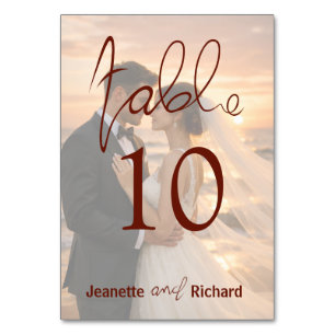 Simple Romantic Sunset Beach Wedding Table Number