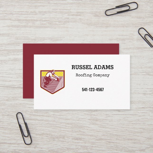 Simple Roofing Business Card (Front/Back In Situ)