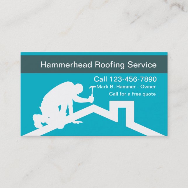 Simple Roofing Construction Business Card (Front)