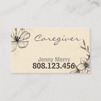 Simple Rose Caregiver Business Card template