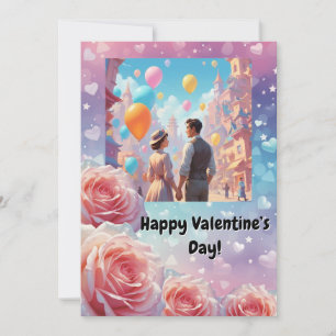 Simple Rose Customisable Valentine’s Day Card