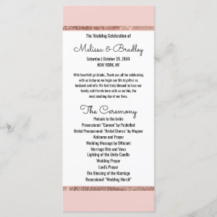 Simple Rose Gold Blush Pink Brush Script Program Programme