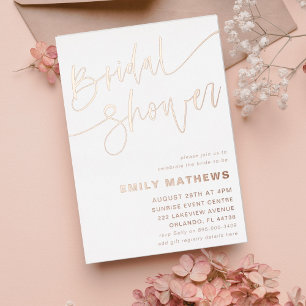 Simple Rose Gold Calligraphy Bridal Showerl
