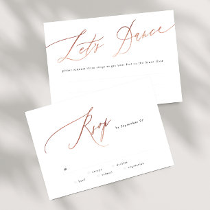 Simple Rose Gold Calligraphy RSVP Card