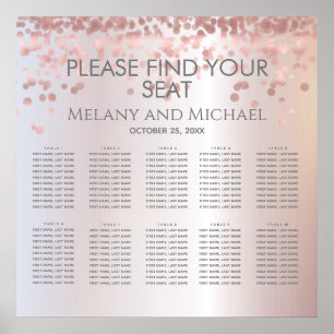 Simple rose gold confetti metallic trendy elegant poster