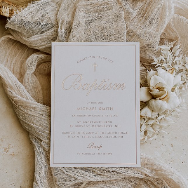 simple rose gold frame modern baptism (Creator Uploaded)