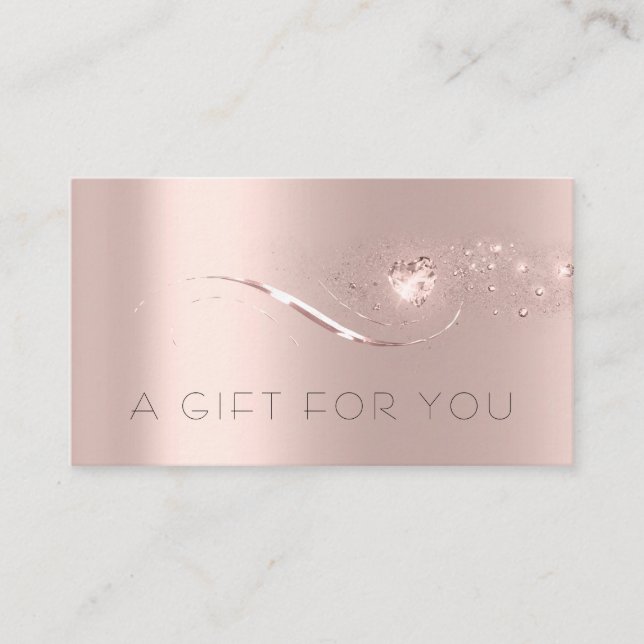 Simple Rose Gold Heart Gift Certificate Beauty (Front)