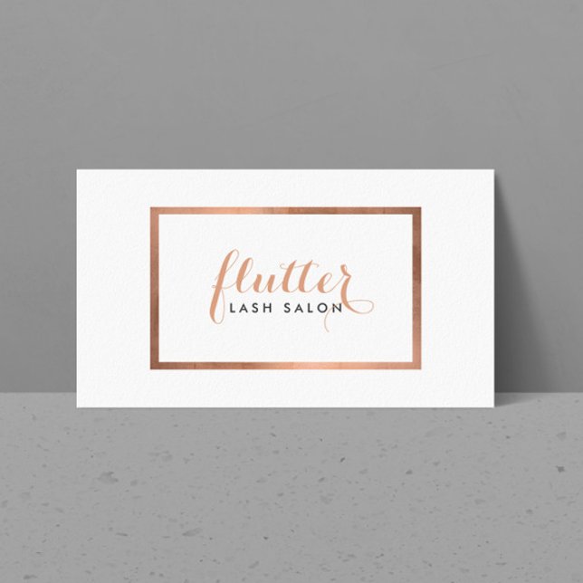 Simple Rose Gold Lash Salon Logo Business Card (Creator Uploaded)