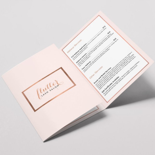 Simple Rose Gold Lash Salon Pink Brochure (Creator Uploaded)
