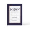 Simple Rose Gold Lined Navy Blue RSVP Cards