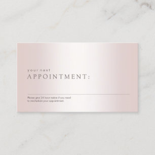 Simple Rose Gold  Salon Spa Appointment Reminder Card