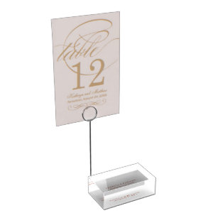 Simple Rose Gold Table Number Card Holder