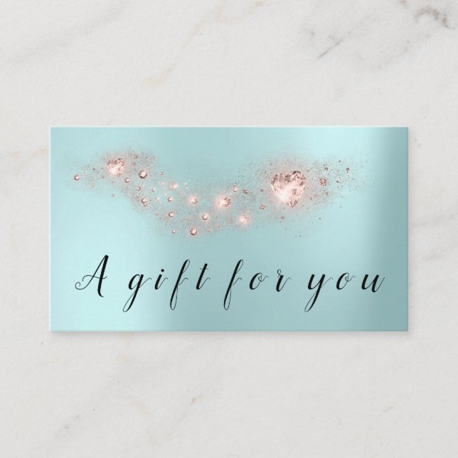 Simple Rose Heart Gift Certificate Small Blue (Front)