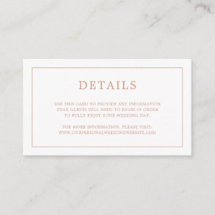 Simple Rose Pink Monogram Elegant Wedding Enclosure Card