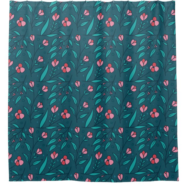 Simple roses pattern  shower curtain (Front)