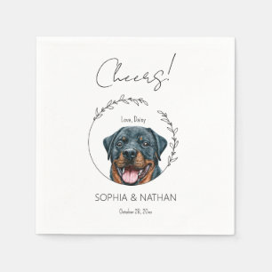 Simple Rottweiler Dog Wedding Cocktail  Napkin