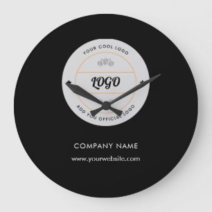 Simple Round Business Logo & Text Company Custom Large Clock