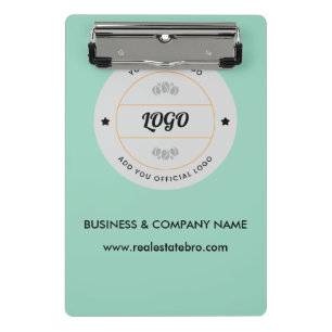 Simple Round Business Logo & Text Company Custom Mini Clipboard