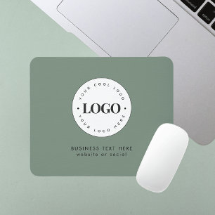 Simple Round Business Logo & Text Company Custom  Mouse Mat
