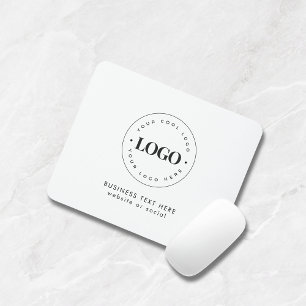 Simple Round Business Logo & Text Company Custom  Mouse Mat