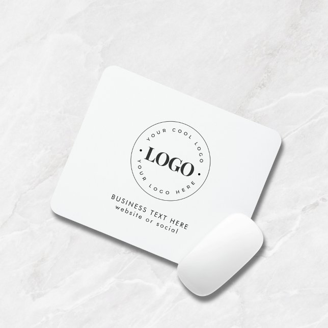 Simple Round Business Logo & Text Company Custom  Mouse Mat (Creator Uploaded)