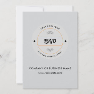 Simple Round Business Logo & Text Company Custom Thank You Card