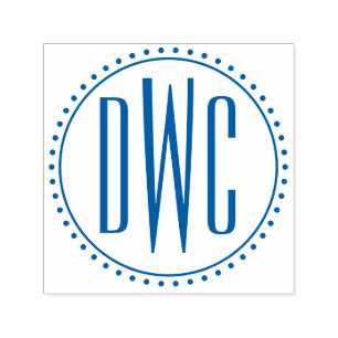 Simple Round Frame 3 Initial Letter Monogram #8MSD Self-inking Stamp