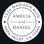 Simple Round Return Address Classic Round Sticker<br><div class="desc">Create Your Own Round Return Address Sticker.  For more advanced customisation of this design,  please click Customise Further link to change font,  size,  and colour.</div>