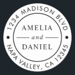 Simple Round Return Address Classic Round Sticker<br><div class="desc">Create Your Own Round Return Address Sticker.  For more advanced customisation of this design,  please click Customise Further link to change font,  size,  and colour.</div>