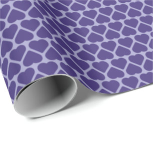 Simple Rows of Small Purple Hearts on Lavender Wrapping Paper