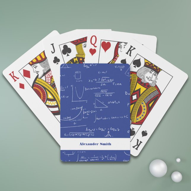 Simple Royal Blue Math Formulas Equations Playing Cards (Creator Uploaded)