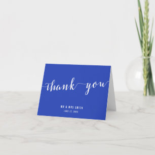 Simple Royal Blue Wedding Thank You Cards