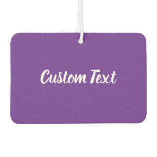 Simple Royal Purple and White Script Text Template Car Air Freshener