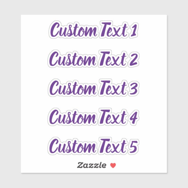 Simple Royal Purple Script 5 Lines of Text (Sheet)