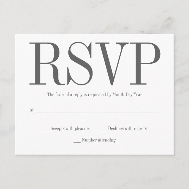 Simple RSVP Postcard (Front)