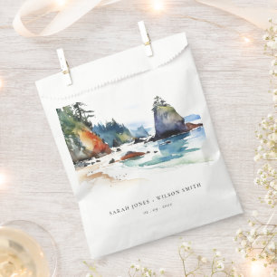 Simple Ruby Beach Olympic National Park Wedding Favour Bags