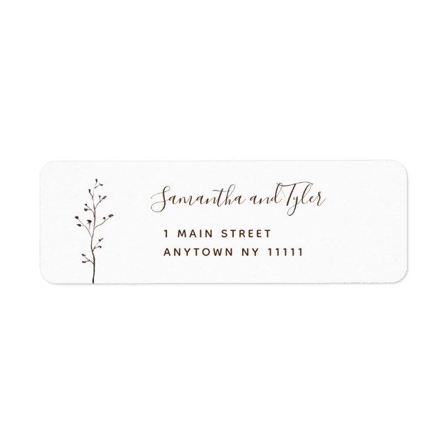 Simple Rust Branch Modern Return Address Label (Front)