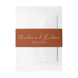 Simple Rust Invitation Belly Band