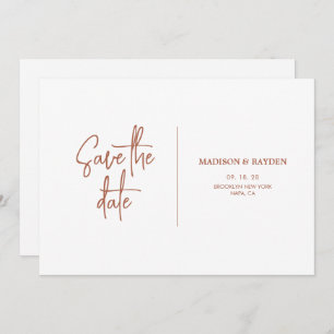 Simple Rust Terracotta Wedding Photo  Invitation