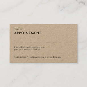 Simple Rustic Appointment Card