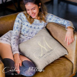 Simple Rustic Beige Burlap Monogrammed Cushion<br><div class="desc">Elevate the charm of your home with this Simple Rustic Beige Burlap Monogrammed Throw Pillow. It's a unique blend of function and style perfect for enhancing every nook and corner. With its easily personalizable design, it allows you to showcase your personality and cater to your aesthetic tastes. It provides cosy...</div>