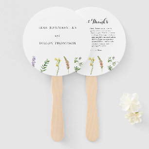 Simple Rustic Boho Floral Wildflower Wedding Hand Fan